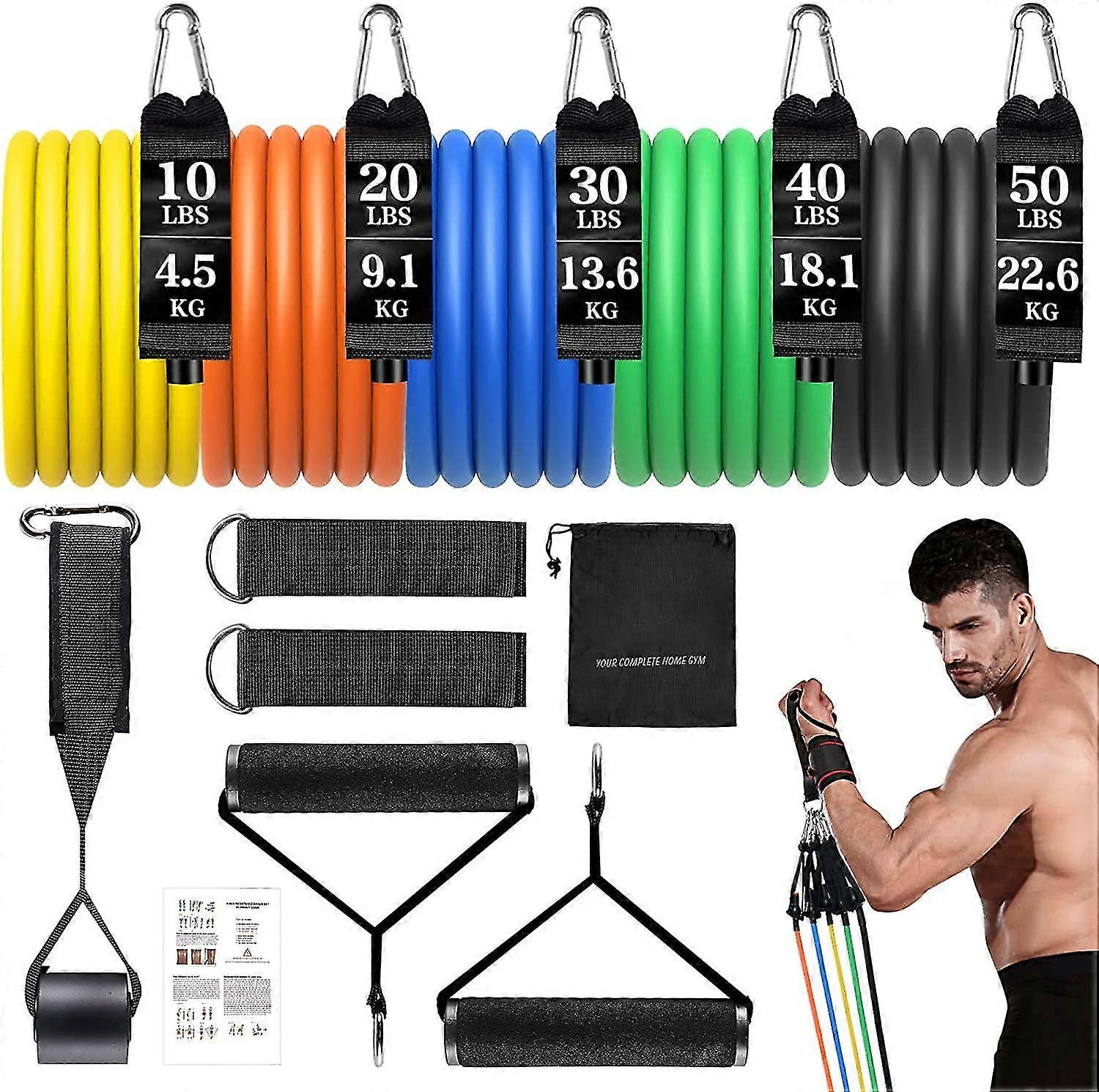 For Resistance Bands Set Strength Training Fitness Bands Workout Bands Elastic Bands for Exercise