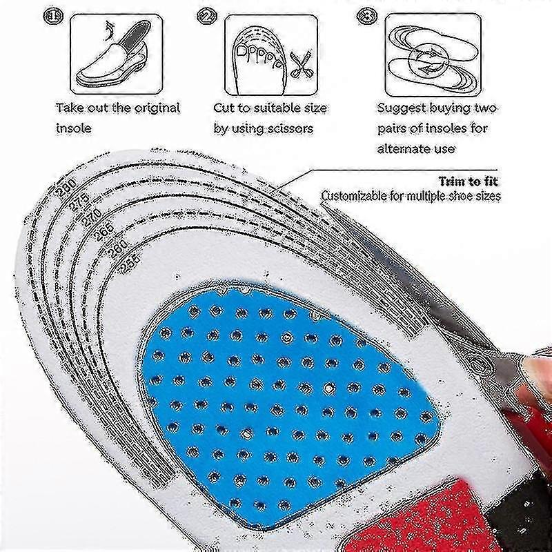 Noël Cuttable Silicone Chaussure Semelles Libre Taille Hommes Femmes Orthèse Arche Support Sport Chaussure Pad Soft Running Insert Coussin
