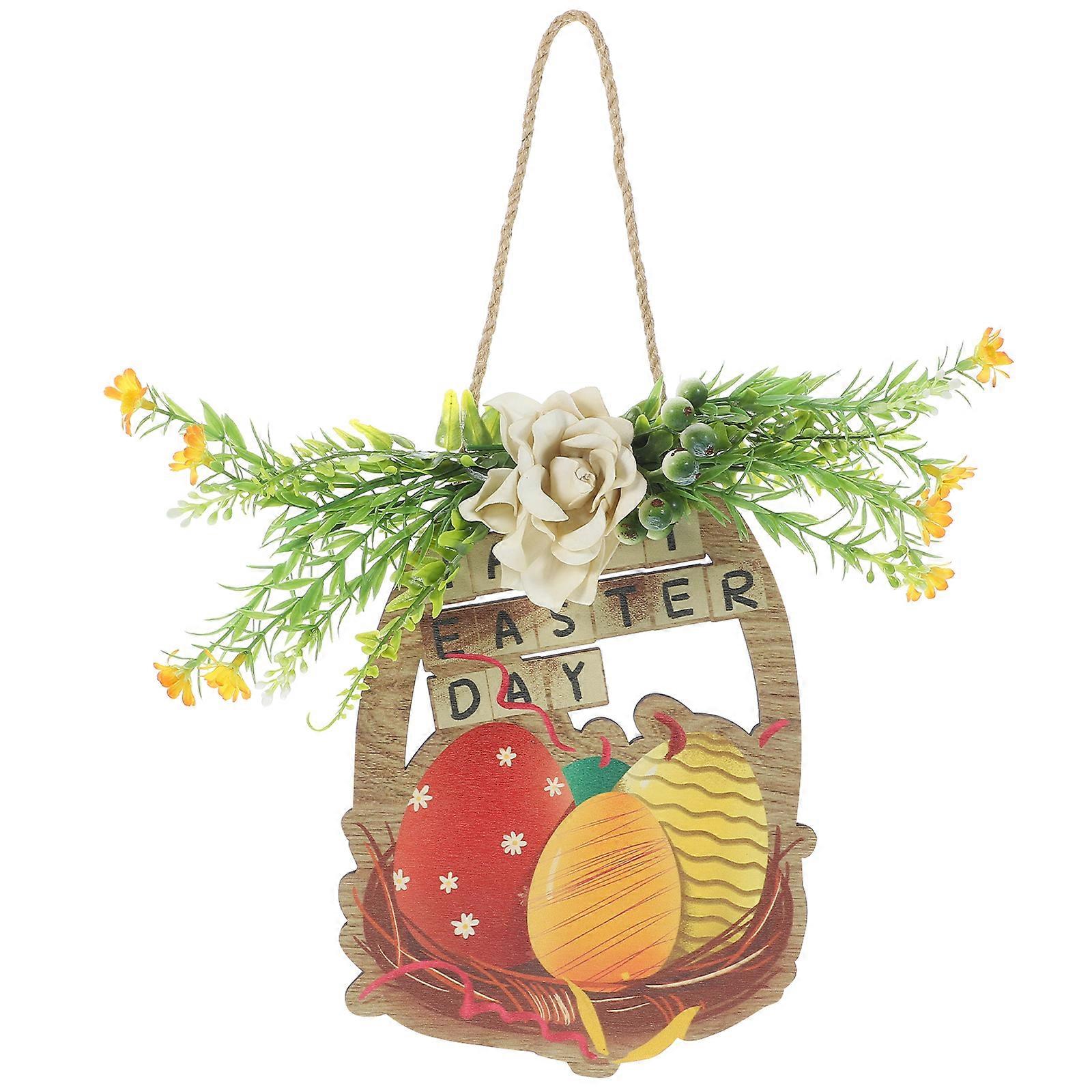 Easter Hanging Sign Easter Hanging Wooden Plaque Easter Decoration Front Door Decor
