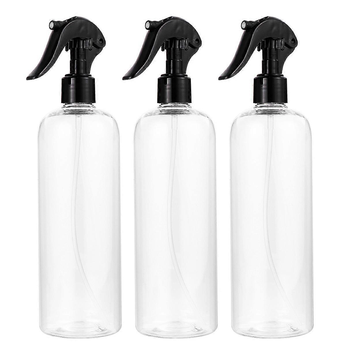 3 Sets 500ML Plastic Spray Bottle Empty Water Sprayer Refillable Mist Atomizer Bottles Multifunctional Dispenser for Travel Cosmetic(Transparent Bottl