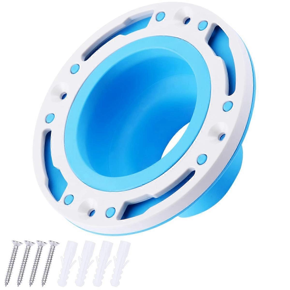 Toilet Flange Repair Kit, Universal Toilet Flange Fits, Fitting 4In and 5In Pipes, Toilet Repair and Install, Blue