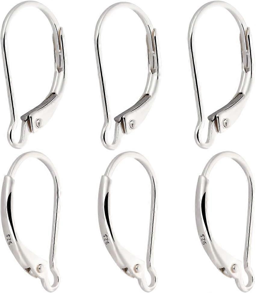 1Box 8Pcs Leverback French Earring Hooks 925 Sterling Silver Clasp Earring Hooks Interchangeable Dangle Ear Wire Findings 16.5x10mm
