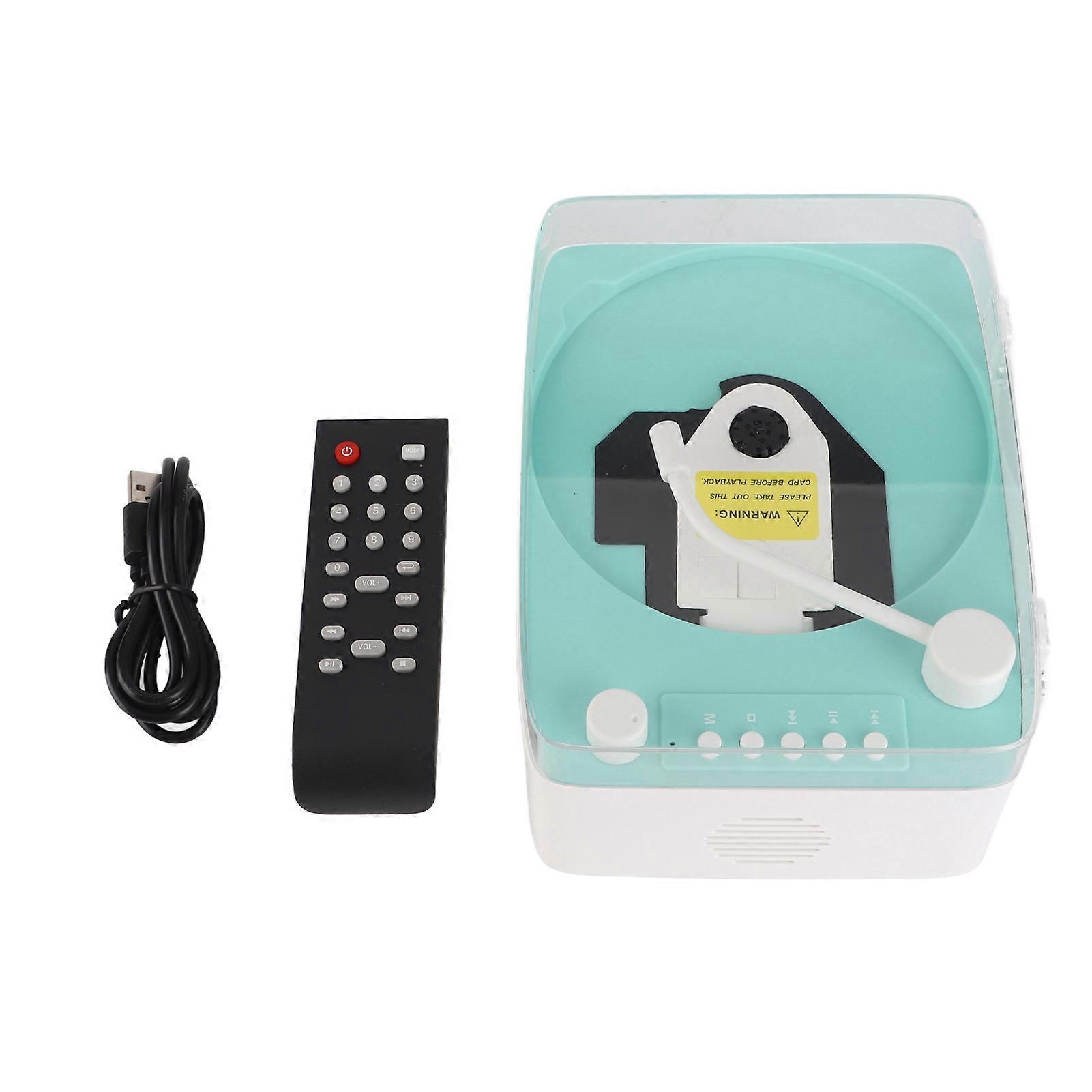 CD Player Mini Multifunctional Vintage Bluetooth Speaker CD Music Player for Home Green NO.9064