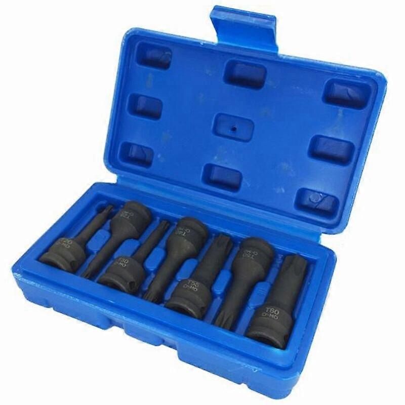 7 Pcs Impact Socket Bits 38 Inch Driver Metric Star Torx Hex Spline Ratchet Screwdriver Bit Socket Set Tools