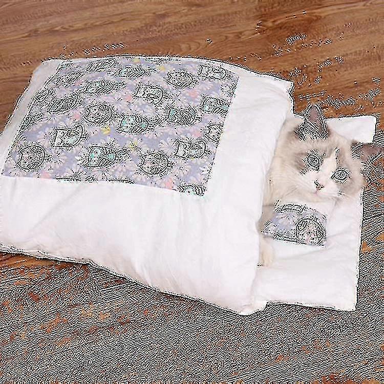 Lettiera per gatti chiusa rimovibile e lavabile Sacco a pelo Winter Warm Dog Kennel, Dimensioni: L (gufo viola)