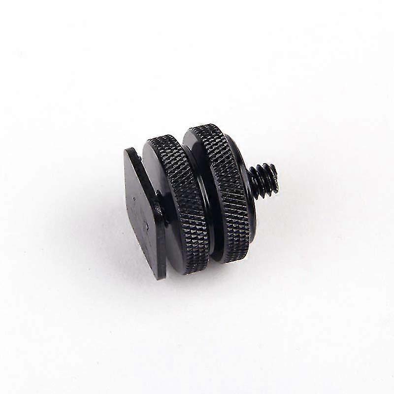1/4 Inch Dual Nuts Tripod Mount Screw To Flash Camera Hot Shoe Adapter