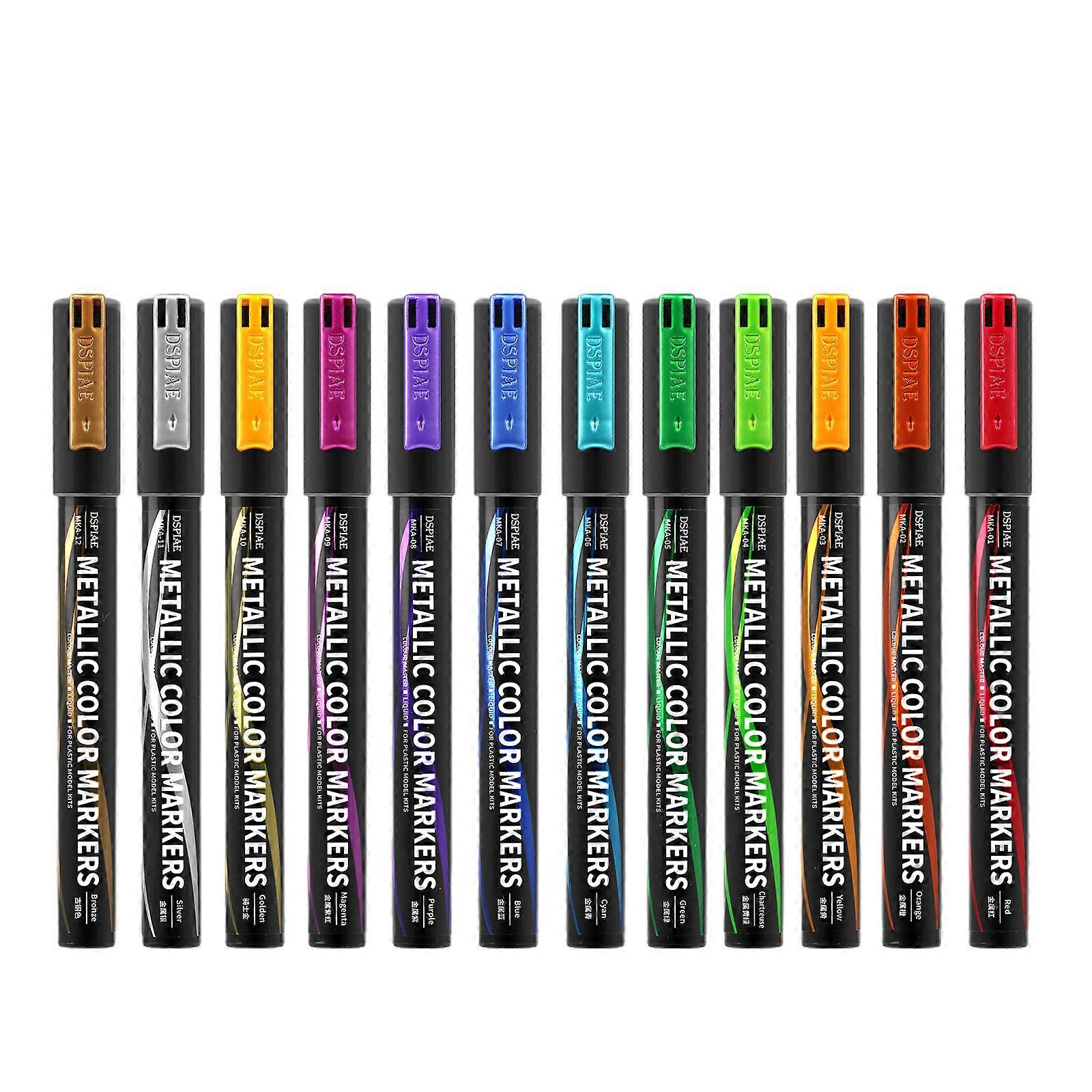 DSPIAE MKA Model Coloring Pen Marker Electroplated Metal Coloring Pen Soft Nip Kid