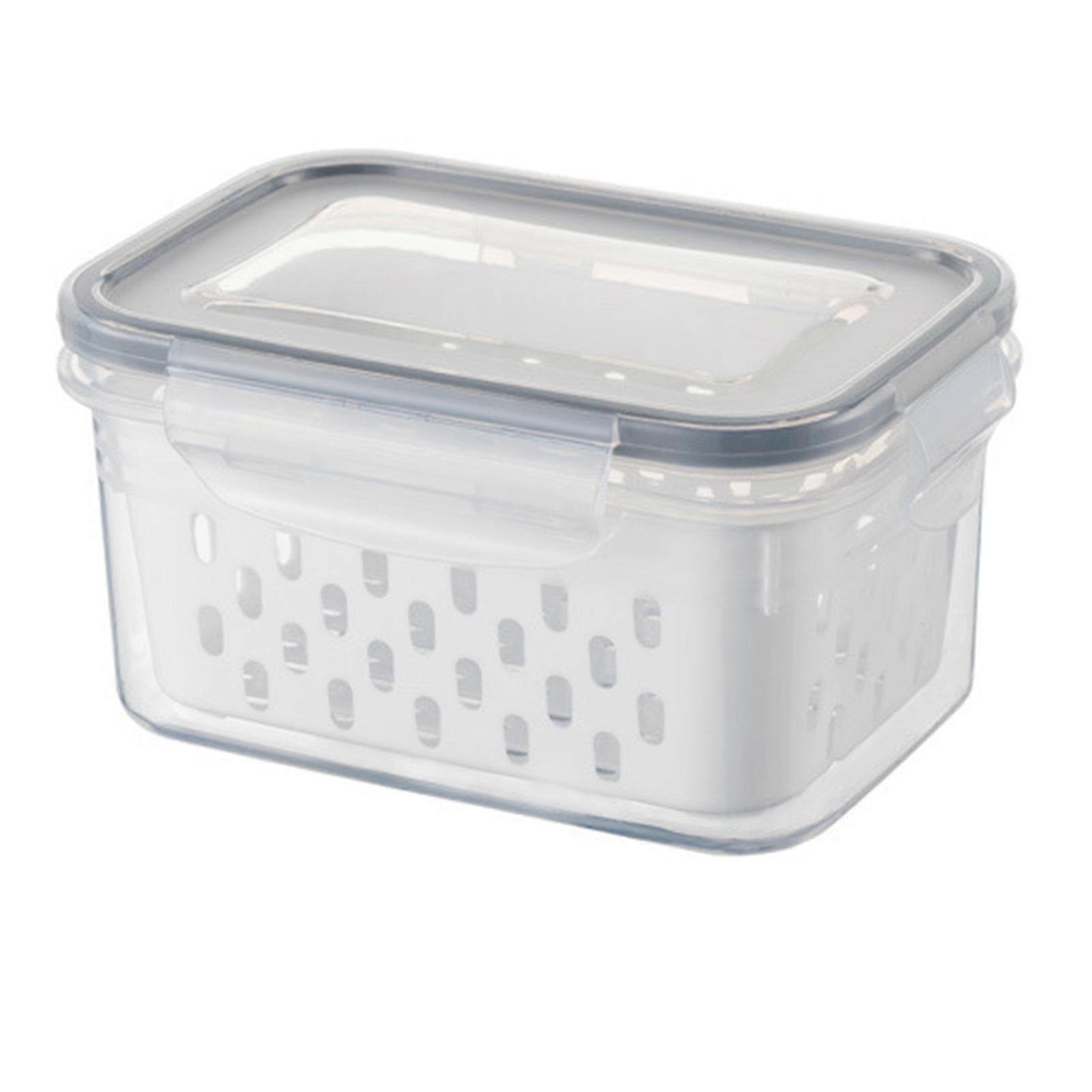 Double-Layer Refrigerator Fresh Box Draining Fruit Vegetable Storage Container