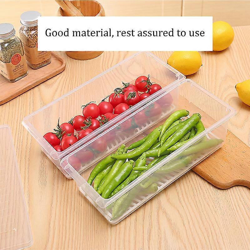Square Refrigerator Storage Box Reusable Plastic Kitchen Food Fruit and Vegetable Fresh Keeping Case