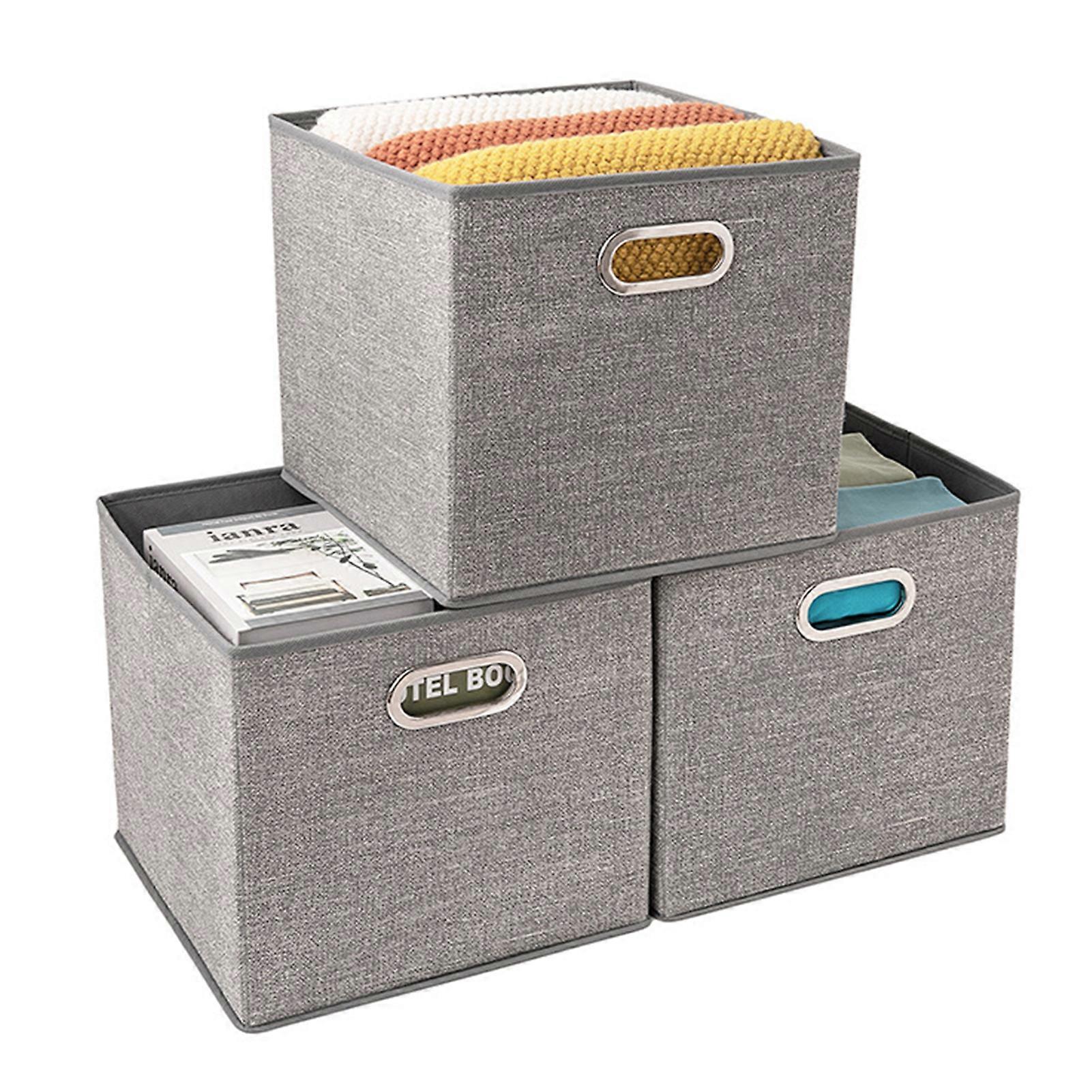 Foldable Cube Storage Basket Large Capacity Storage Organizer for Wardrobe Shelf Under Bed