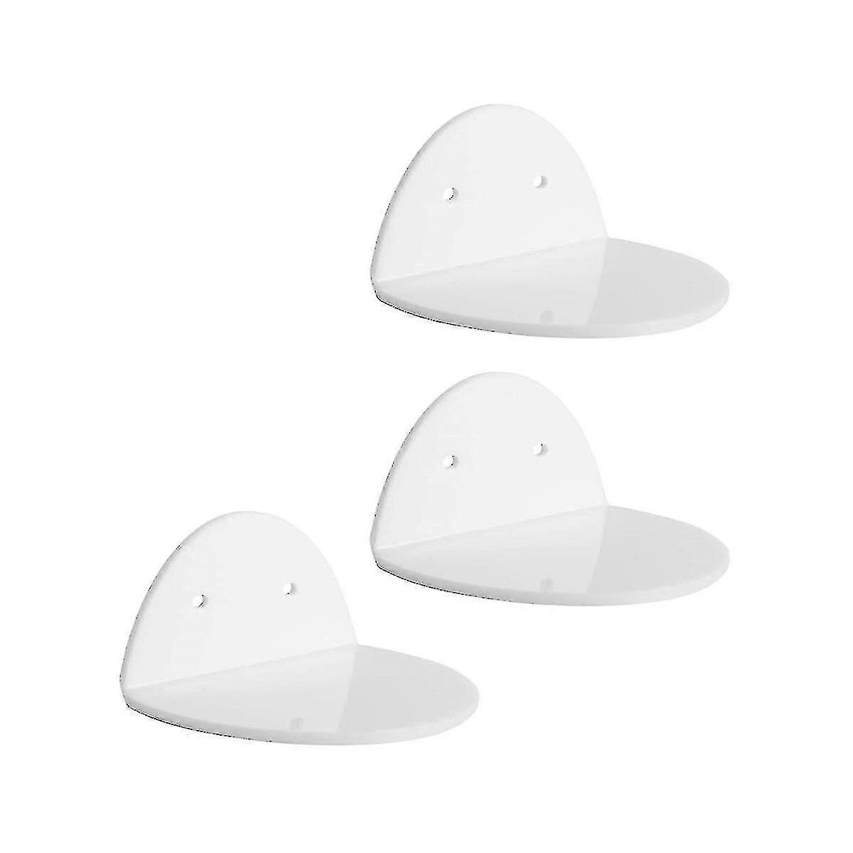 Acrylic Floating Wall Shelves Set 3 For Security Cameras, Baby Monitors, Speakers,universal Small Wall Shelf,white