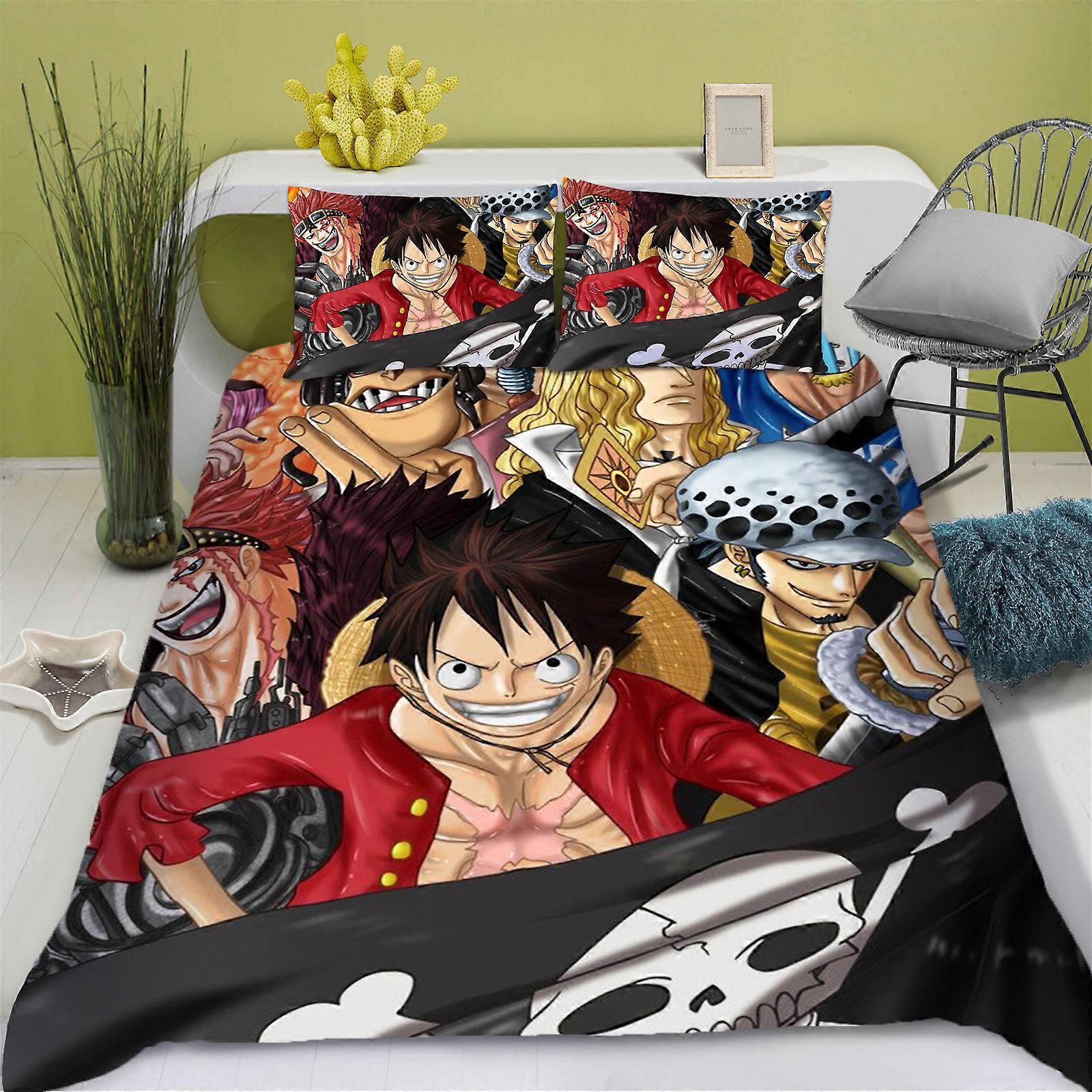 c300 Monkey D Luffy Quilt Cover, Tecknat Täcke, Söt Utskrift, Hem Andningsbar, Barn Sängkläder, Skräddarsydda, Olika Storlekar Set ee300