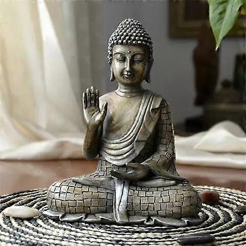 Bódhisattva sochy dekorácie Domov Bývanie Roon Buddha Hall Chrám Sakyamuni Resin Crafts Figúrka 21x17cm