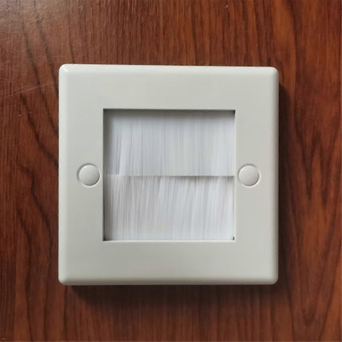 2Pcs Flush Brush Wall Plate Brush Single 1 Gang Wall Outlet Cable Entry Plate Tidy Mount Face Plate