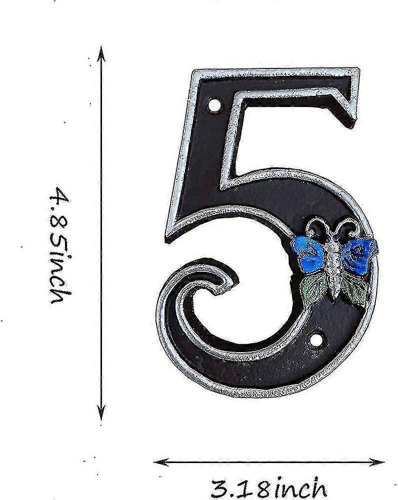 Unique Cast Iron House Numbers, 5 Inch High Home Address Number Or Mailbox Numbe
