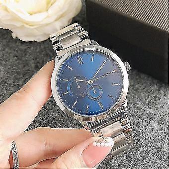 Silver blue unisex watch comes with two small dials business accessories men and women z45382