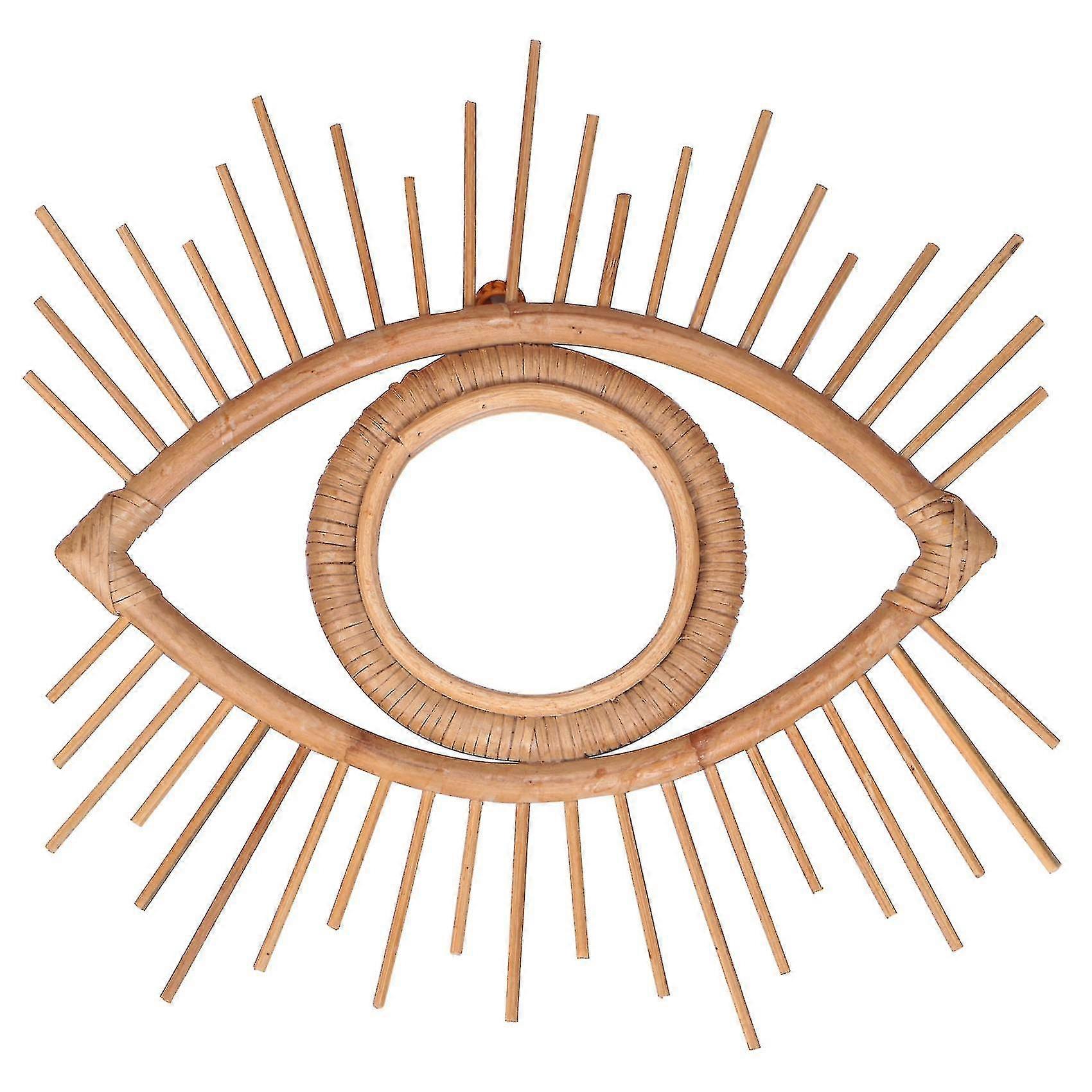 Eye Shape Decor Mirror Frame Rattan Art Decor