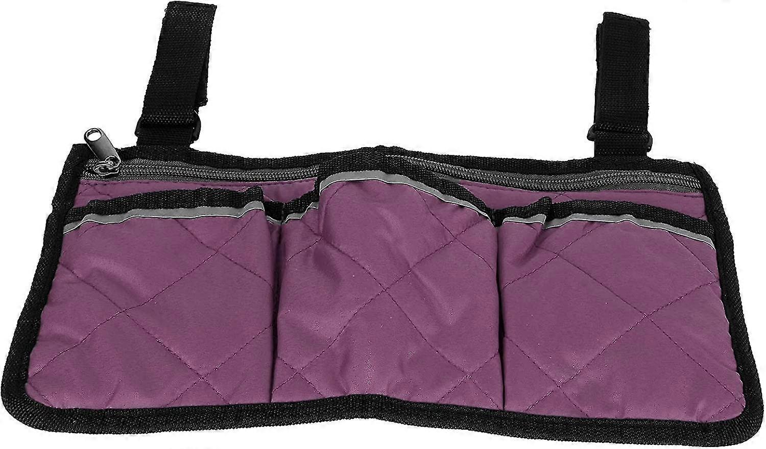 Multifunctional Side Hanging Wheelchair Storage Bag (purple Polyester Pongee)
