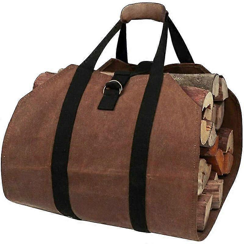 Garbage Bag Log Holder Wood Carry Bag With Handles Durable Waxed Canvas Log Holder Large Log Tote Bag Log Holder For Indoor Camping 39 X 16 Inches, Co