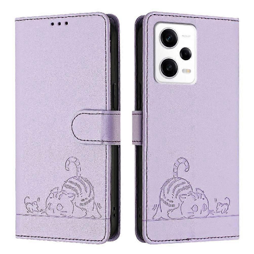 Case For Xiaomi Redmi Note 12 Pro Plus 5G Cat RFID Wallet Flip Cover Card Slot Holder Kickstand
