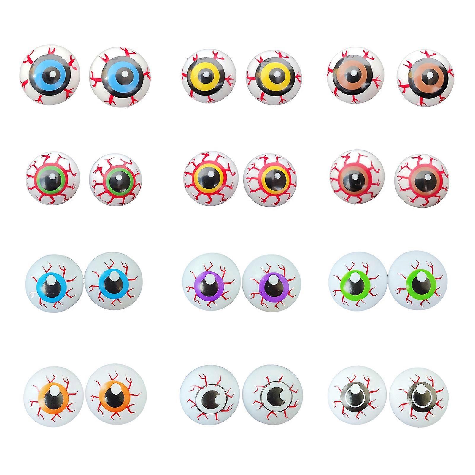 24Pcs Halloween Eyeballs Realistic Looking Eco-friendly Reusable No Odor Multipurpose Enhance Atmosphere PP Material Spooky Creepy Haunted House Eyeba