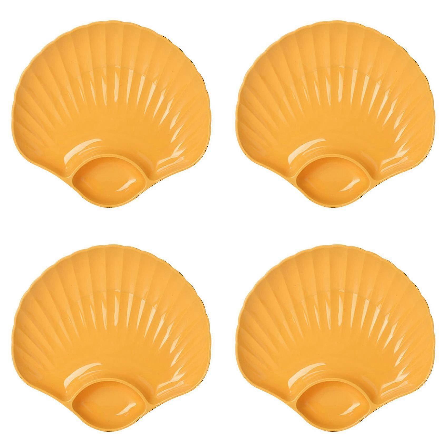 Multi-purpose Plastic Bowls Shell Shape Plate, Snack Serving Tray D