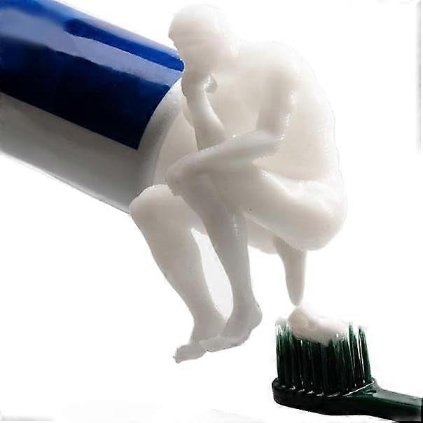 Pooping Thinker Butt Toothpaste Topper, Funny Toothpaste Cap Dispenser Squeezer Toothpaste Cover Funny Gadgets Gift for Friends Family (1 Pcs)