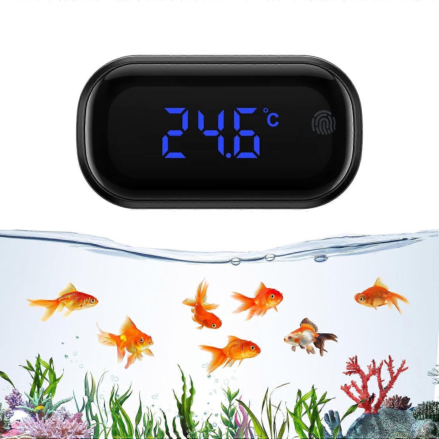 Digital Aquarium Thermometer, High Precision Aquarium Thermometer  0.5C, Wireless Stick-on Thermometer with Touch Buttons for Tropical and Marine A