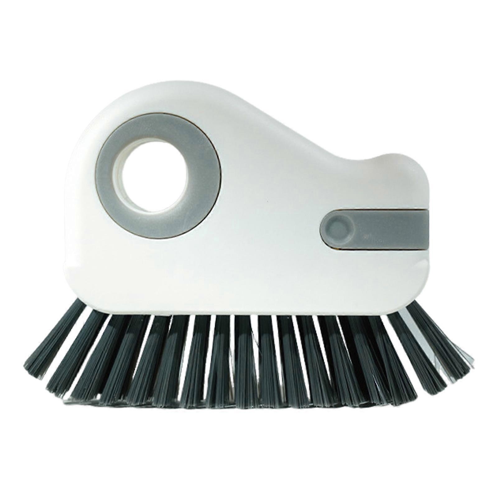 2 in 1 Window Track Cleaning Brush Hard Bristle Crevice Brush with Hidden Scraper Grout Cleaner Grip Brush