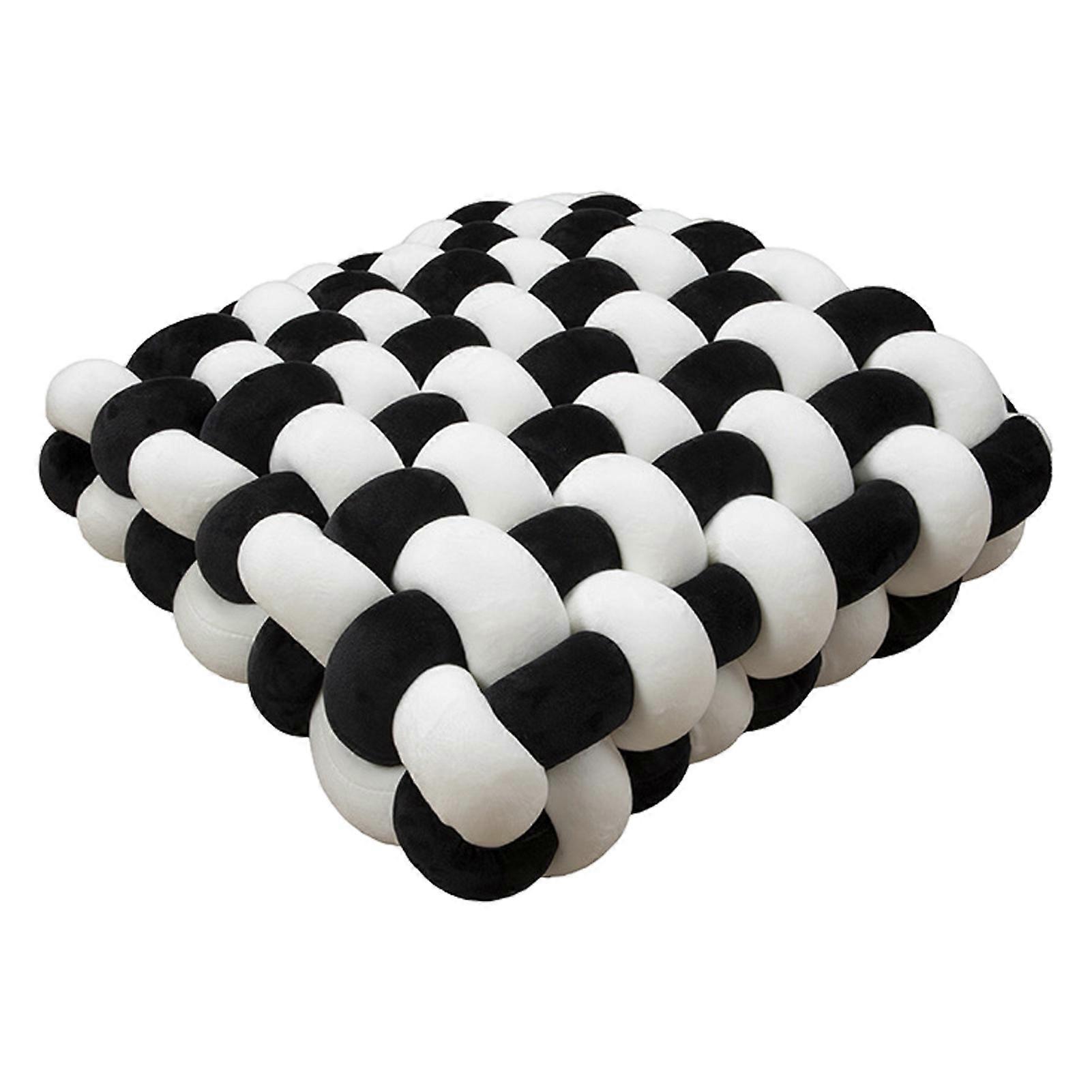 Knotted Square Cushion Stuffed Pillow PP Cotton Filling Breathable Friendly to Skin Wear Resistant Home Office Decorative Woven Pillow