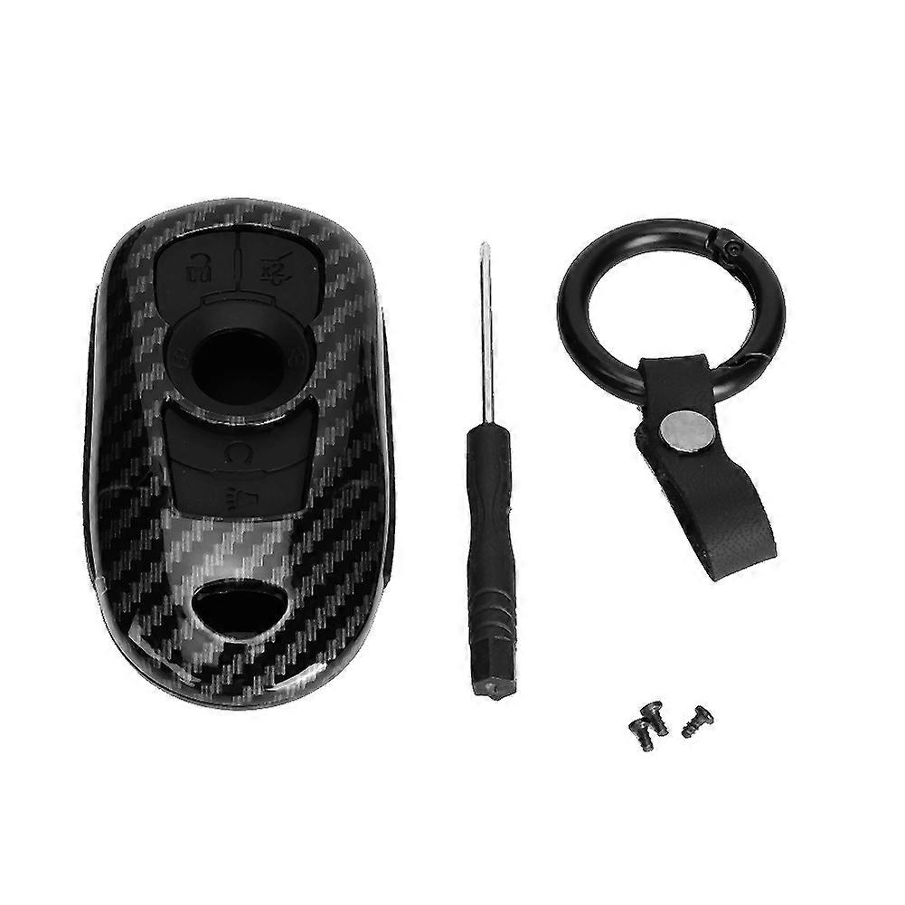 Coque de clé télécommande à 5 boutons en fibre de carbone, accessoire compatible avec Buick Envision