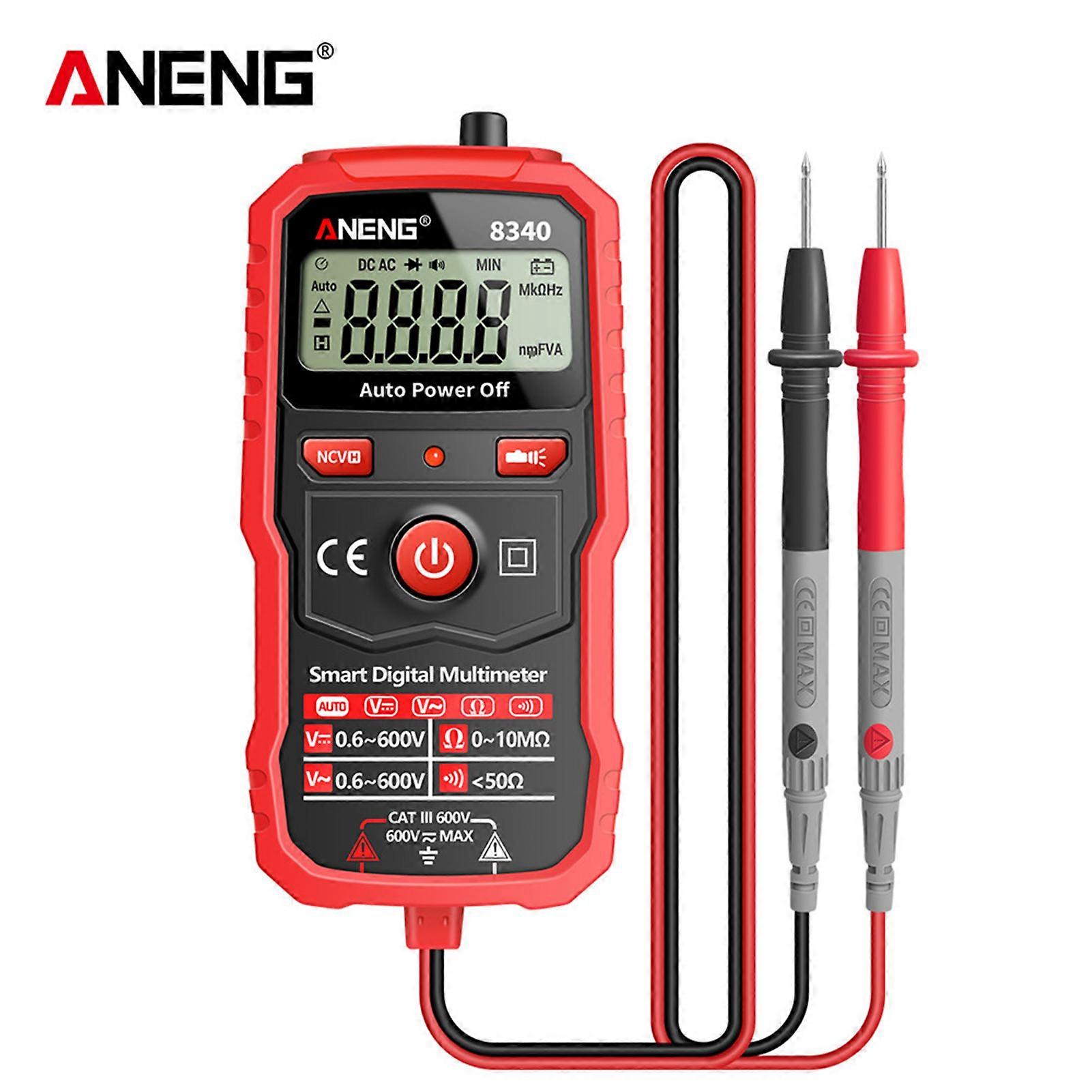 8340 Digital Multimeter Auto Recognition 1999 Counts Voltmeter Electric Test Pen Flashlight NCV Induction AC DC Voltage