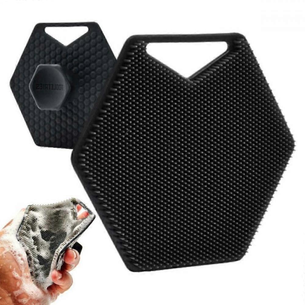 Black silicone exfoliating shower brush