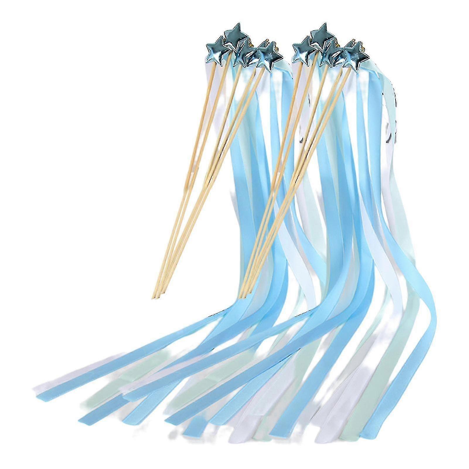 10pcs Fairy Sticks High Durability Long Ribbon Wood Princess Wands Angel Fairy Sticks Photography Prop Home Supplies-size:g