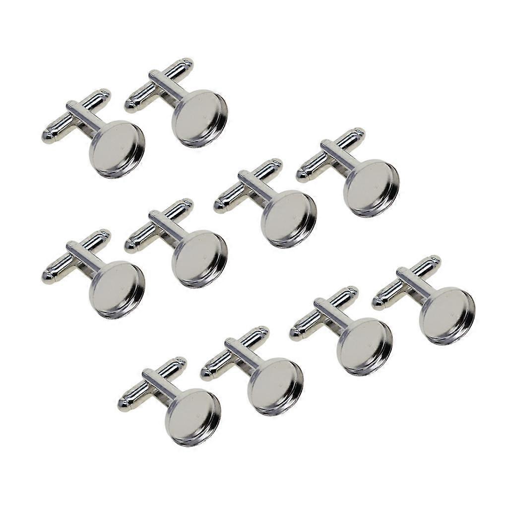 10x 12mm Blank Cuff Link Settings Bases DIY Formal Cufflink White Golden