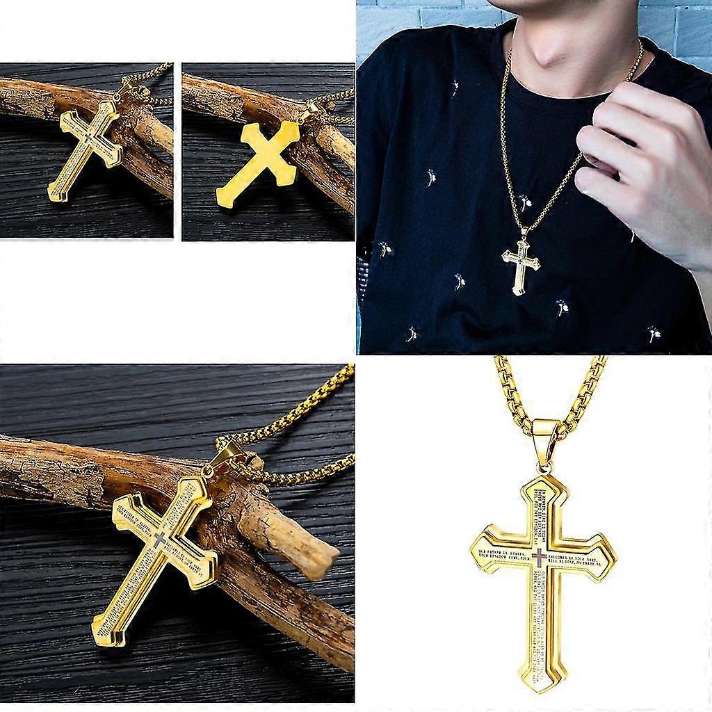 Cross Pendant Necklace Golden