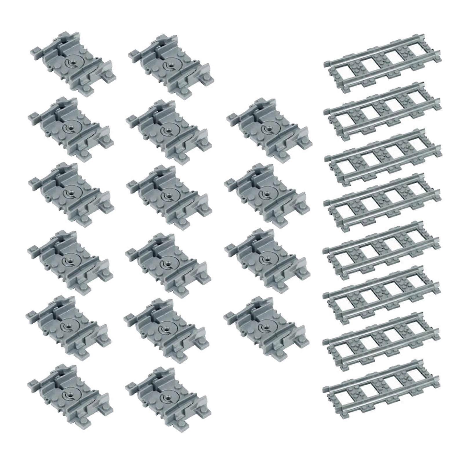 Train Track Railroad Blocks Compatible with Major Brands Straight Flexible