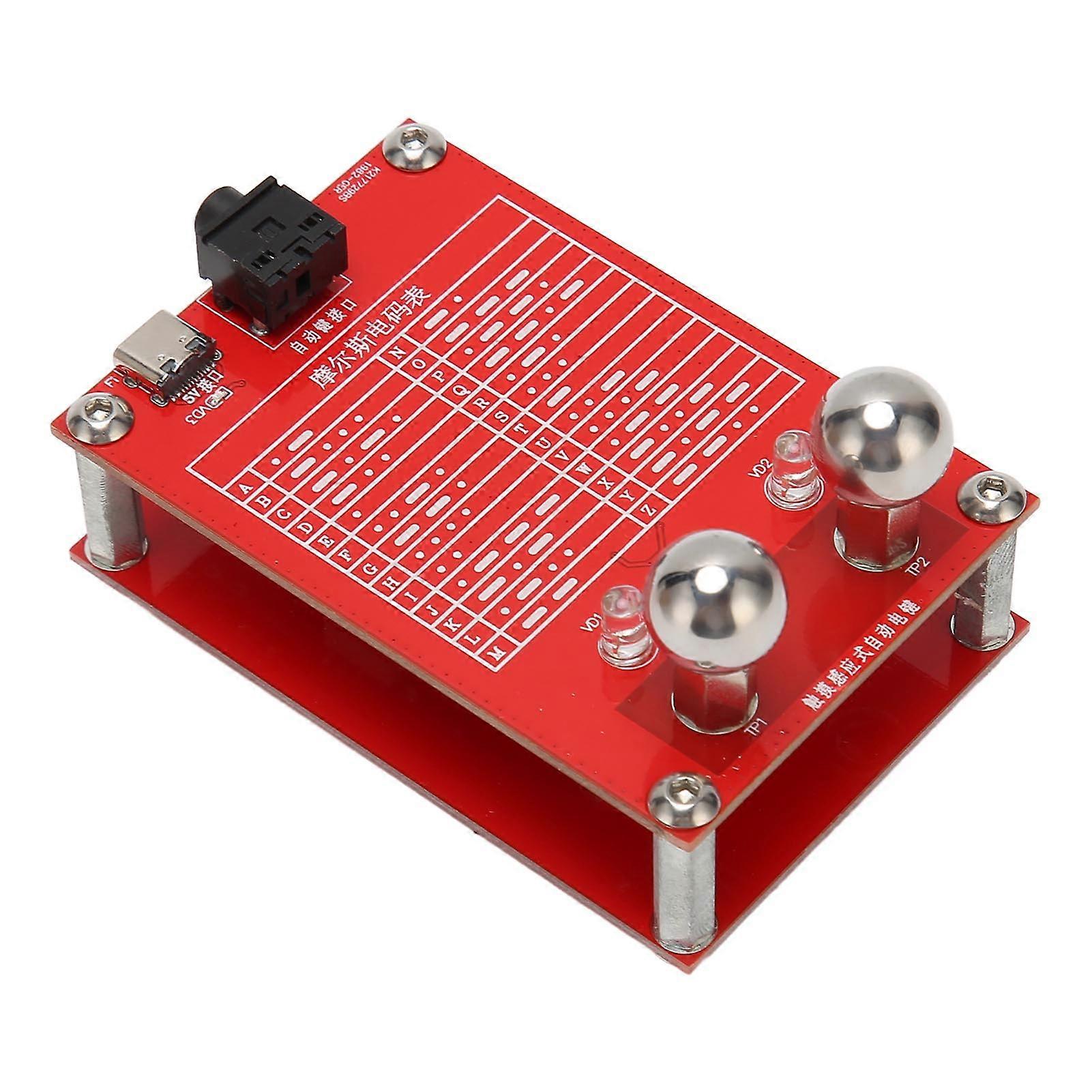 Automatic Telegraph Key 5V CW Morse Codes Key with Magnet Fixed Base for Shortwave Radio 3.5mm Output Interface