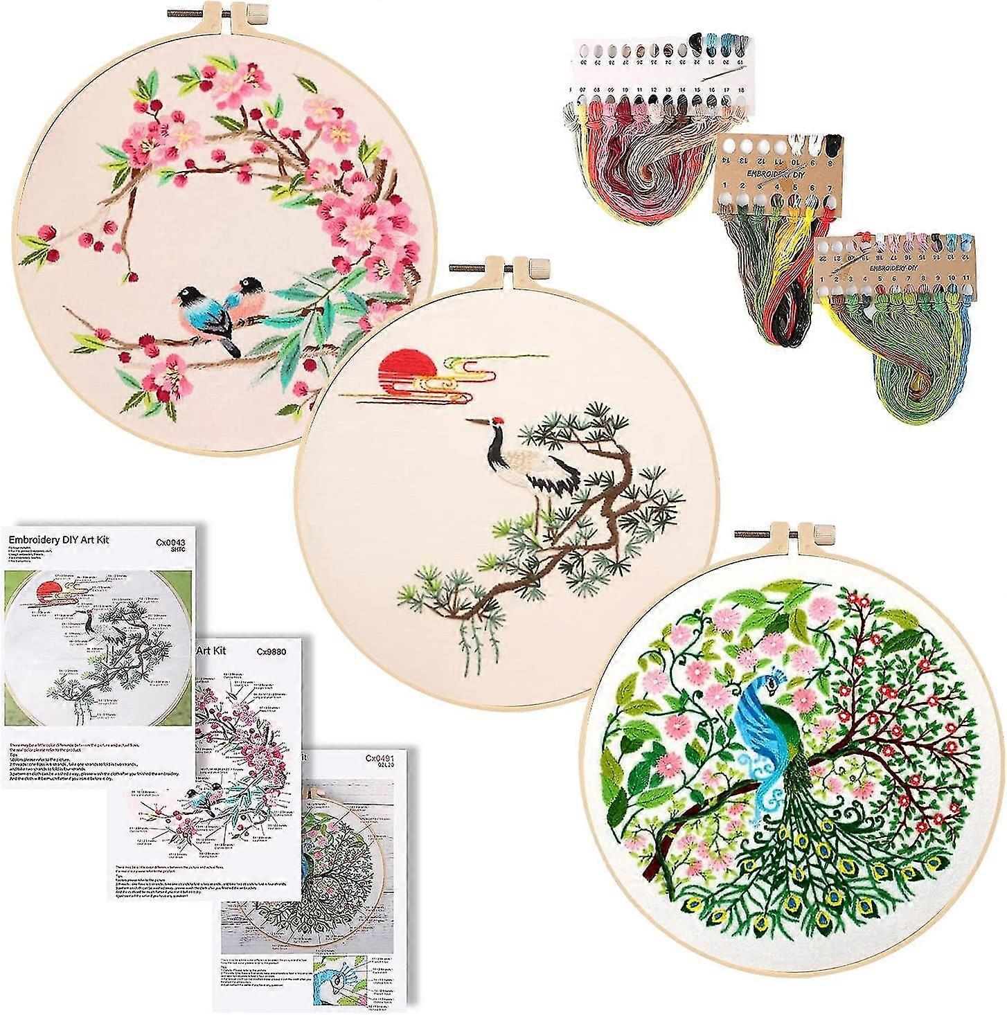 3pcs Embroidery Threads Kit, Embroidery Beginner Tool, Embroidery Starter8700521863192