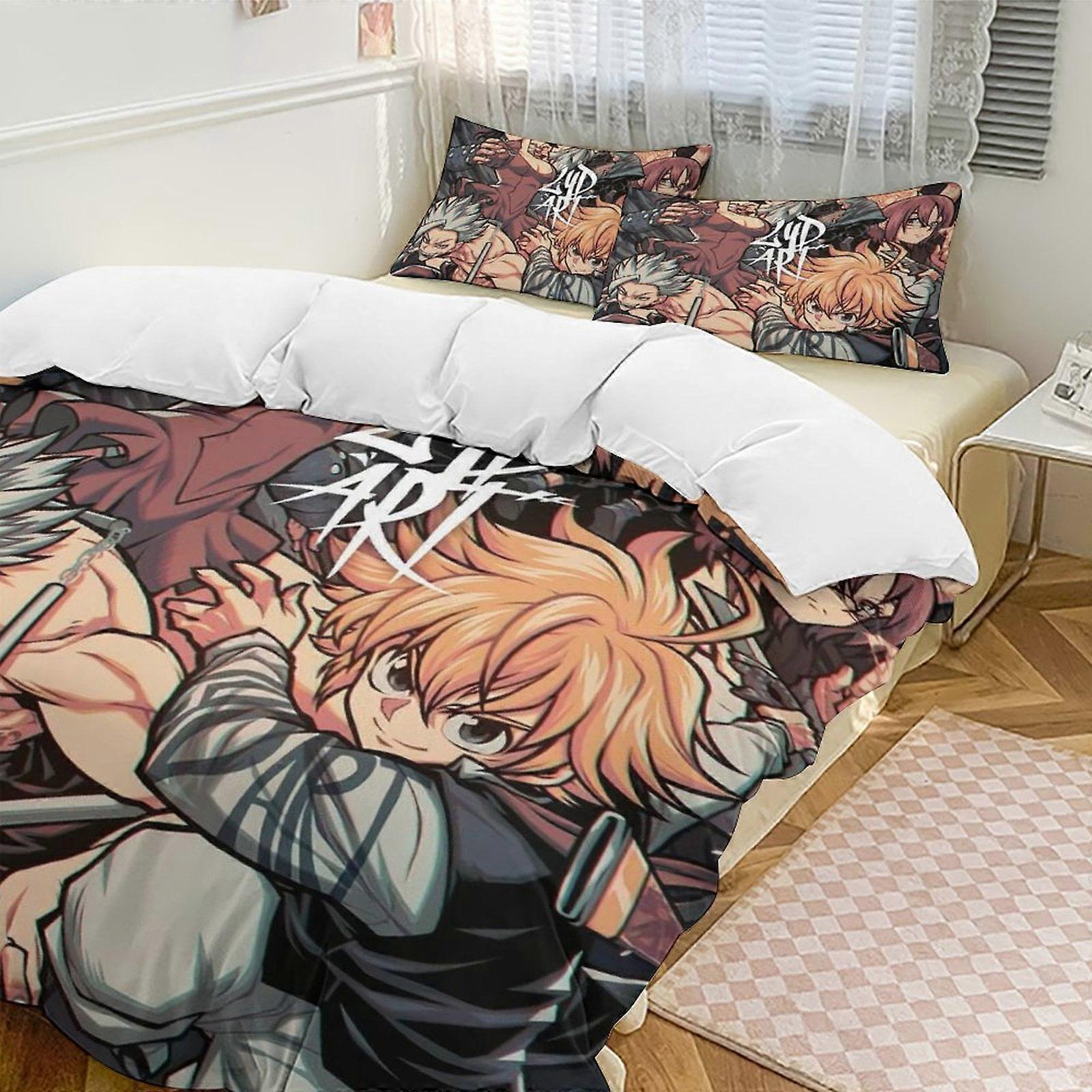 Bedding set Gs465 The Seven Deadly Sins Anime Home Bed 3-piece Set,Lightweight and comfortableMultiple sizes to choose from SH465
