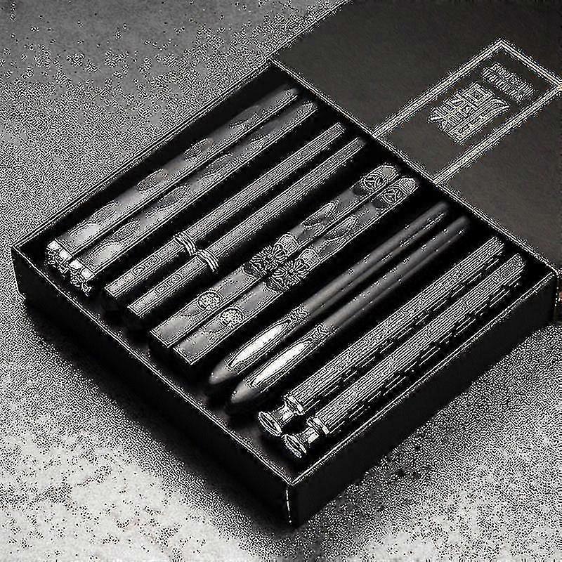 5 Pairs Alloy Laser Engraving Chopsticks Non-slip Reusable Sushi Sticks