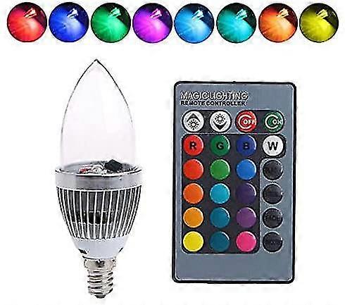 LED電球、3w Rgb 16色変更デイライトLedキャンドルライトランプ電球(e14)