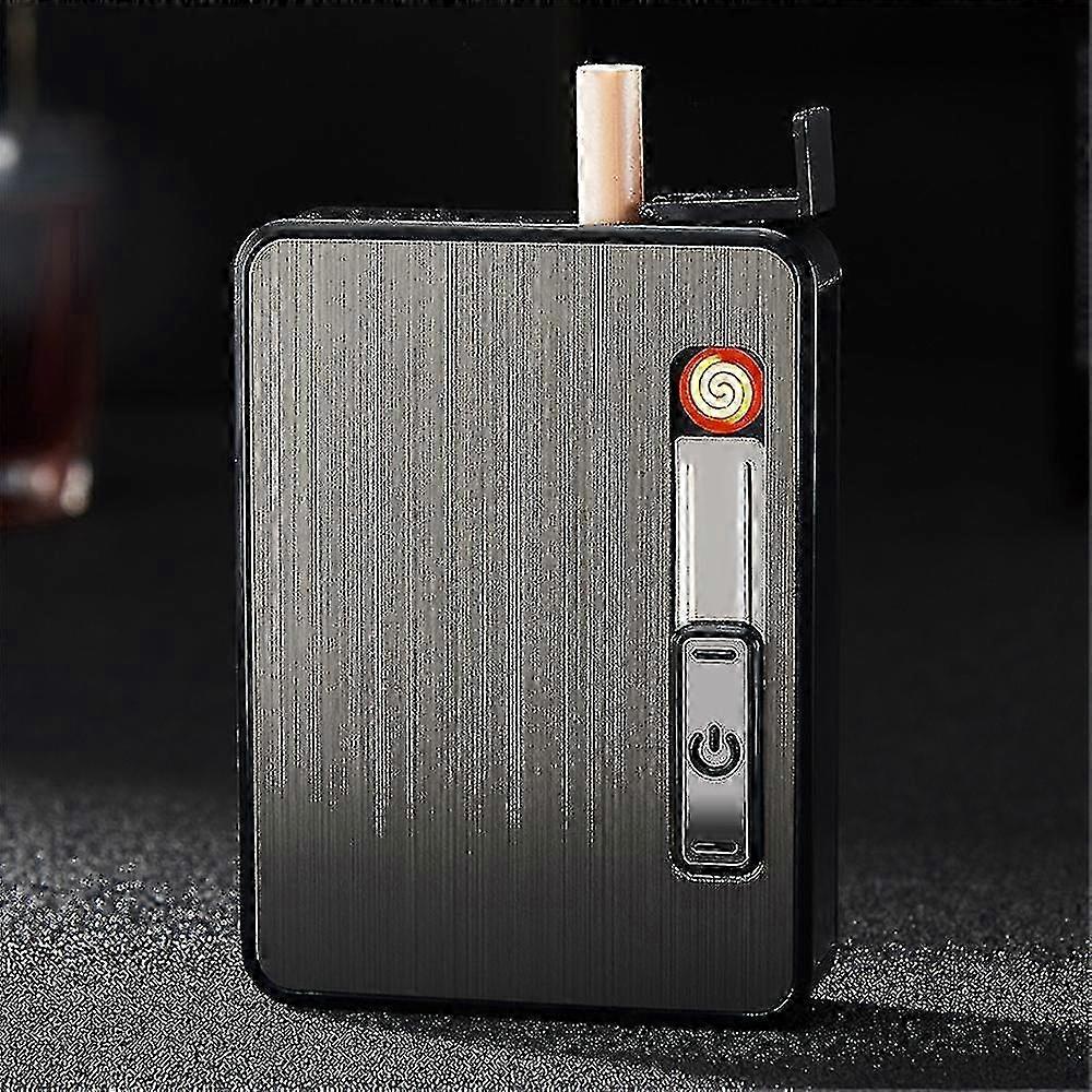 2-in-1 Automatic Rechargeable Cigarette Case Cigarette Flameless Lighter-mxbc