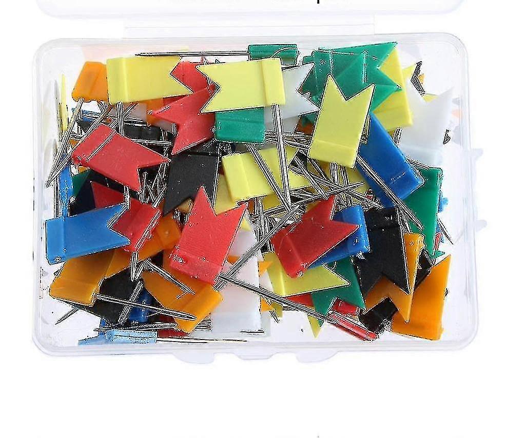 Map Flag Push Pins Tacks Plastic Head Steel Point Tacks Multi Color