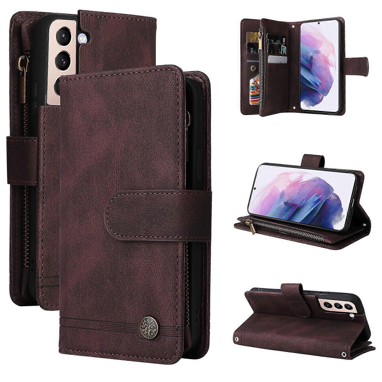 Case for Samsung Galaxy S22 Plus 5G Leather Flip Folio Case with Credit Card Holder Money Pocket Magnetic Buttons Wallet Case Kickstand Shockproof Pro