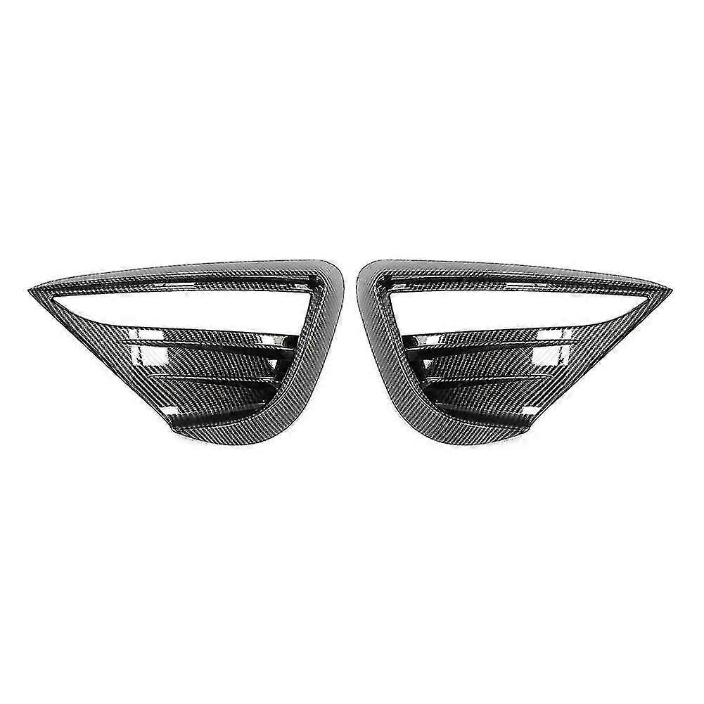 Carbon Fiber Style Fog Light Covers Trim For 2015 Dodge Challenger Front Bumper