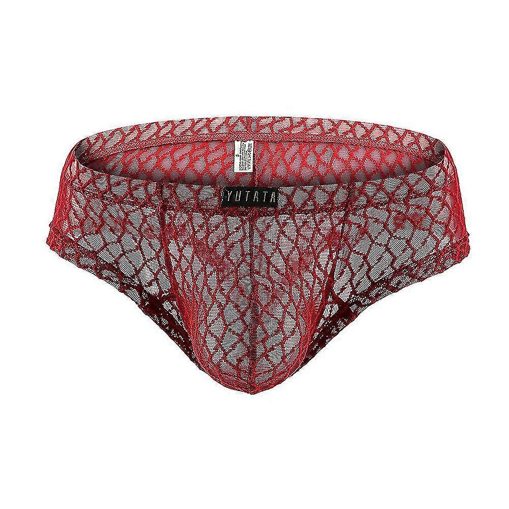 Men Sexy Mesh Sheer Underwear Brief Panties Breathable Underpants-c