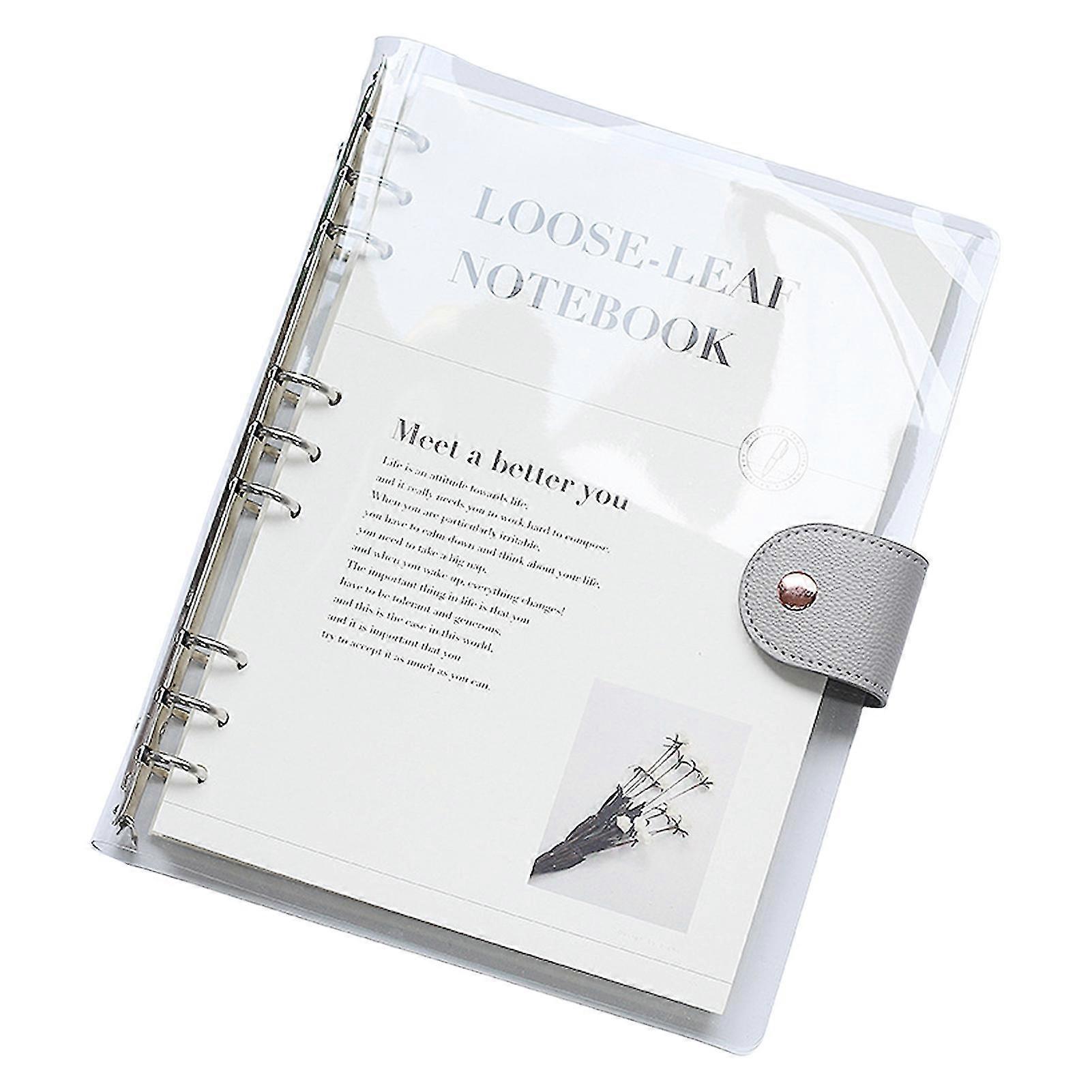 Planner Notebook Simple Style Easy to Carry Transparent Journal Book Loose-leaf Notepad for Students