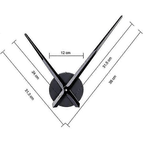 Large black wall clock with single hand without dial Movement me