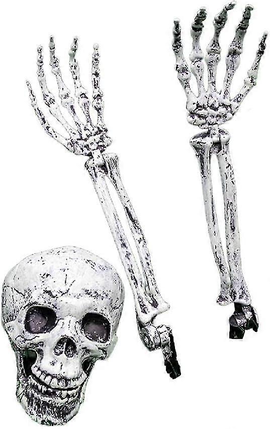 Halloween Skeleton Decorations Spooky Skull Hand and Head Set for IndoorOutdoor Party Props